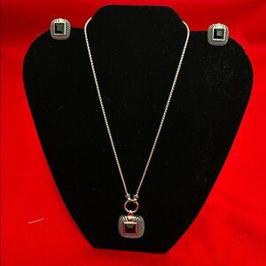 Elegant sterling Silver Necklace and Earring Set